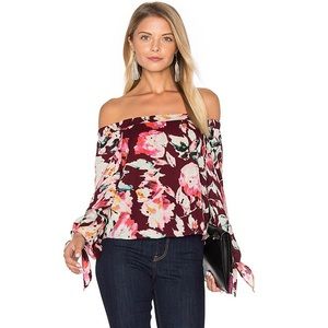 Revolve Eight Sixty off the shoulder floral blouse